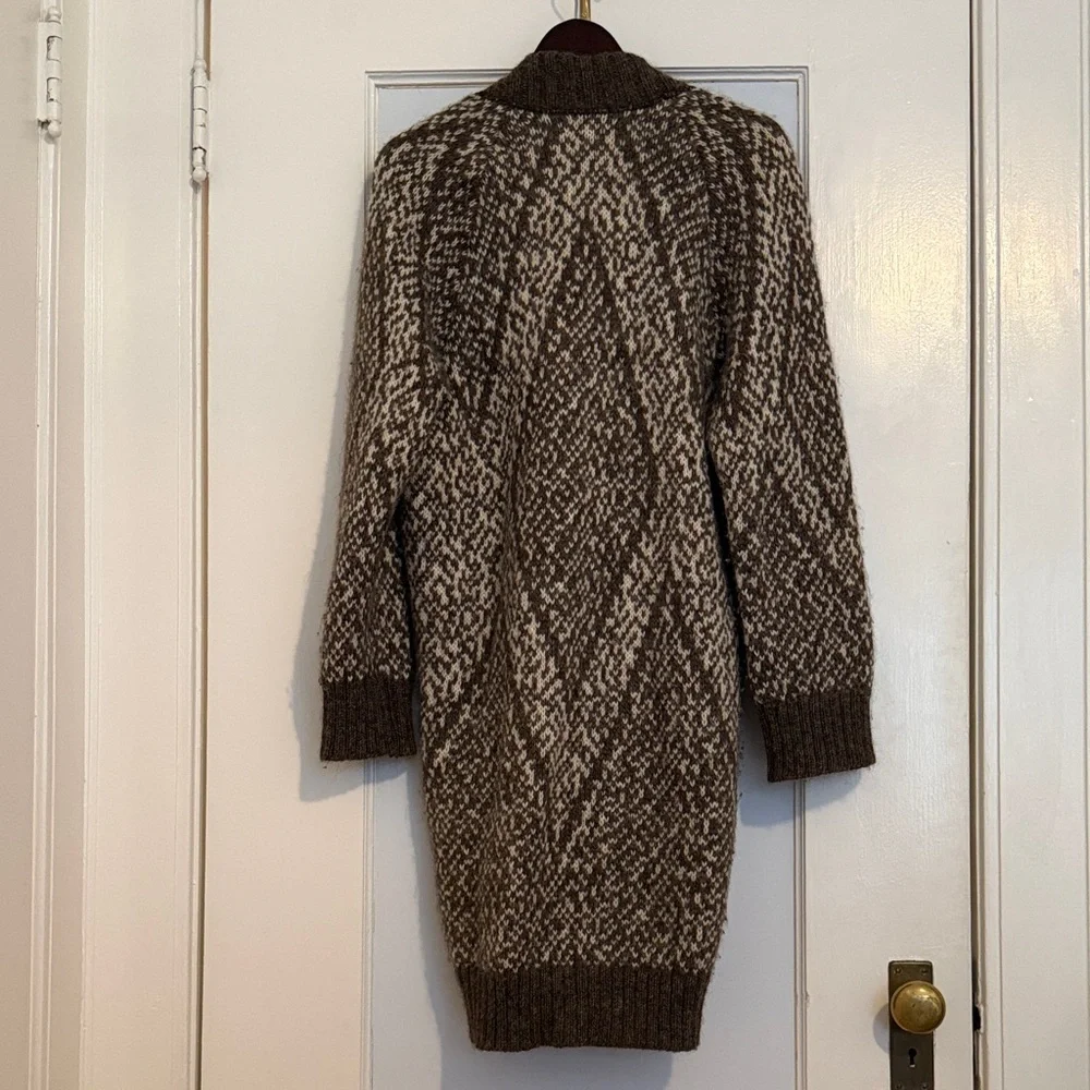 Farmers Market Iceland 100% Icelandic Wool Long Duster Cardigan - Picture 6 of 8